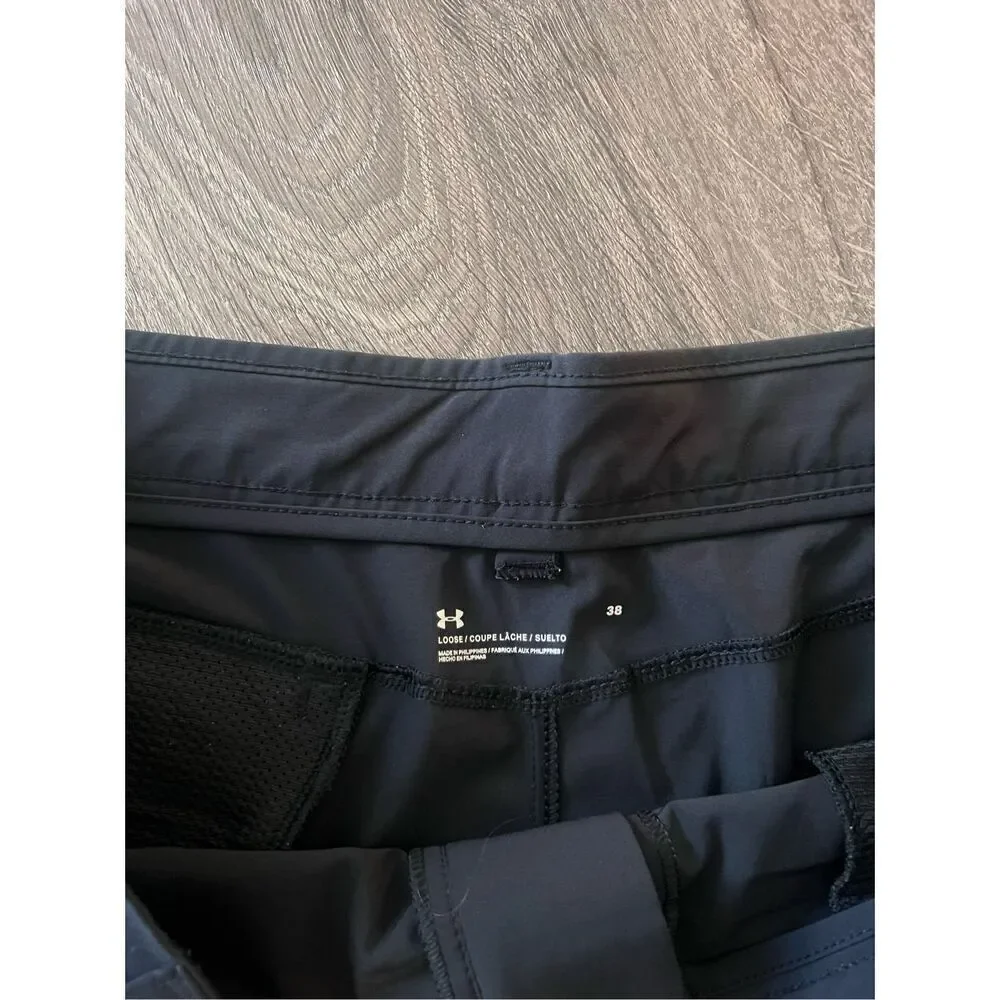 Under Armour Mantra Cargo Shorts Mens 38 Black Hybrid Lightweight Pockets
